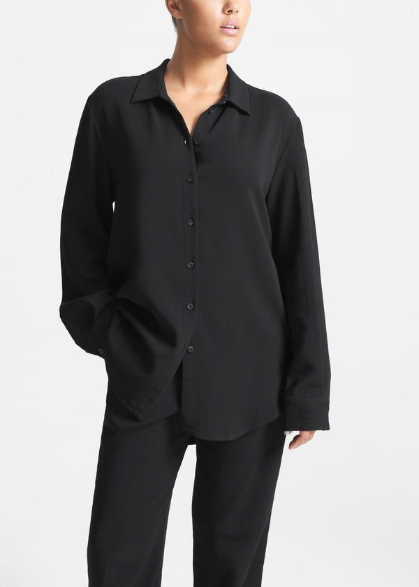 asceno London Shirt Black Viscose Crepe