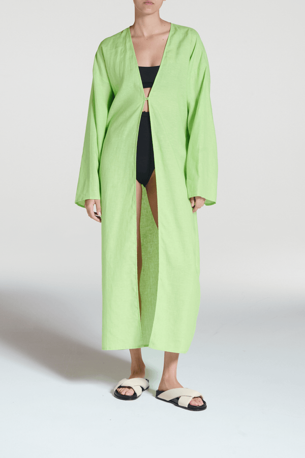 Asceno Lorenzo Robe Citrus Green Linen