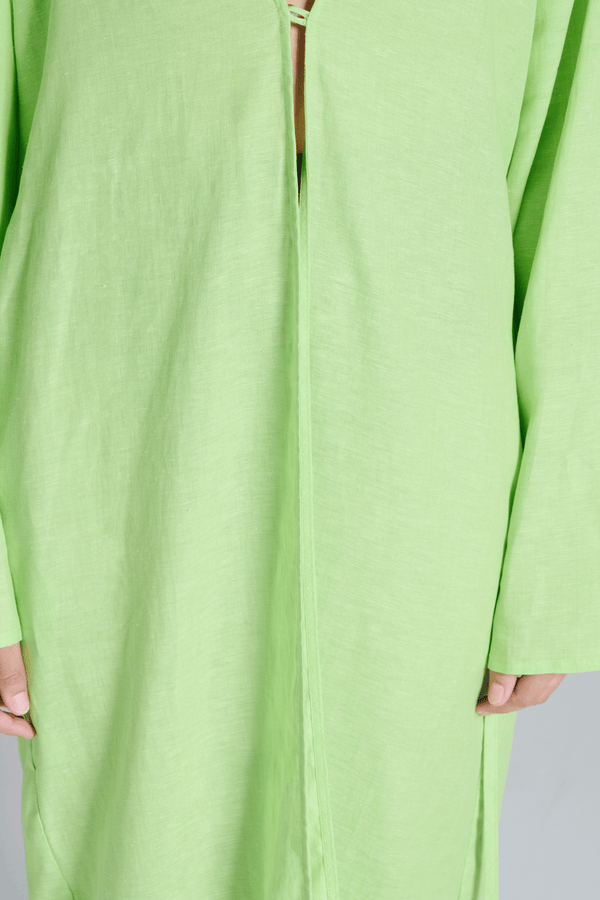 Asceno Lorenzo Robe Citrus Green Linen