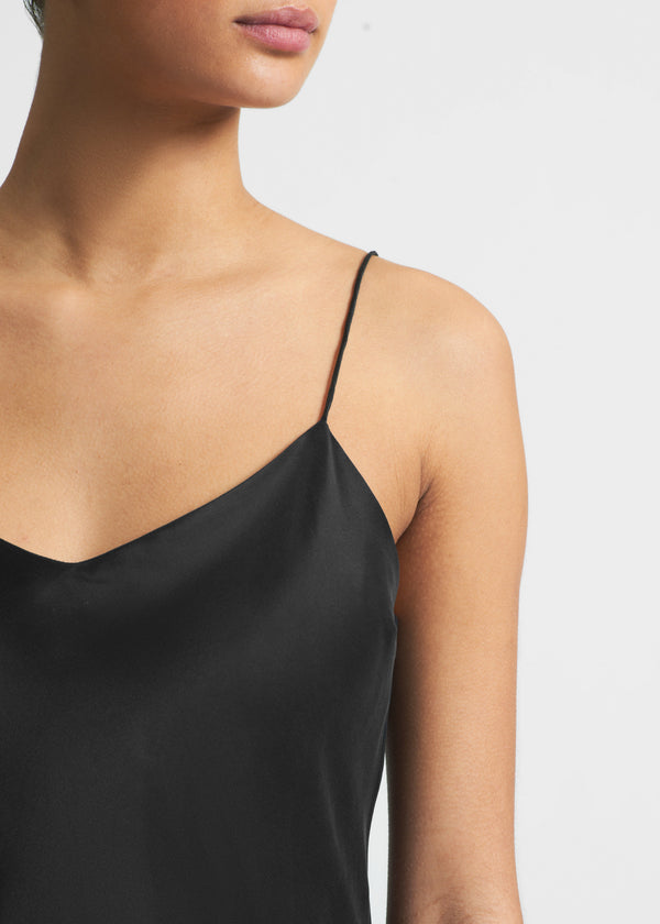 Asceno Lyon Slip Dress Black Silk