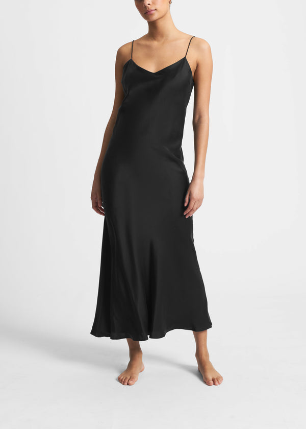 asceno Lyon Slip Dress Black Silk