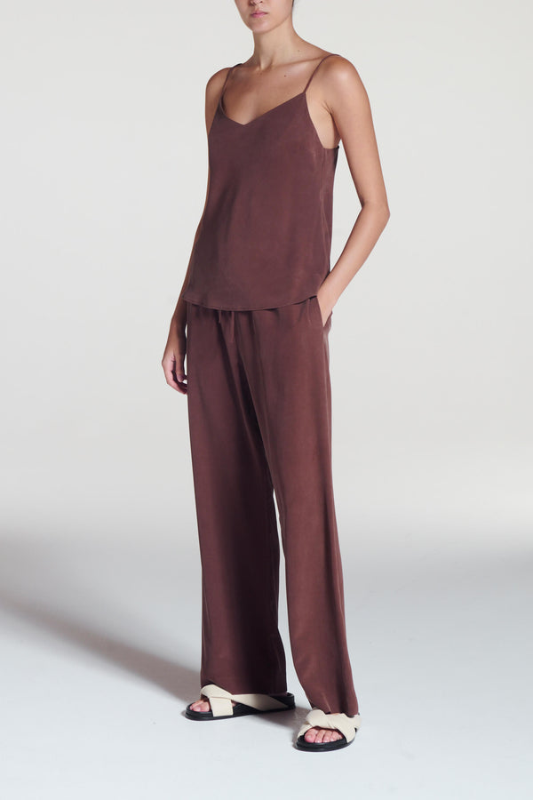 Asceno Milos Top Mahogany Silk Crepe