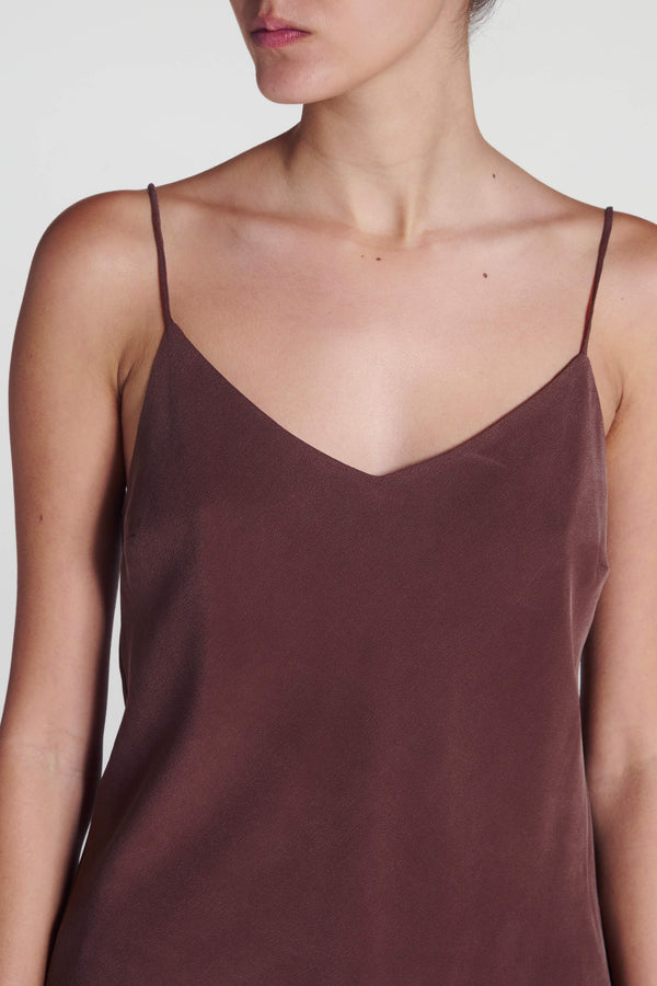Asceno Milos Top Mahogany Silk Crepe