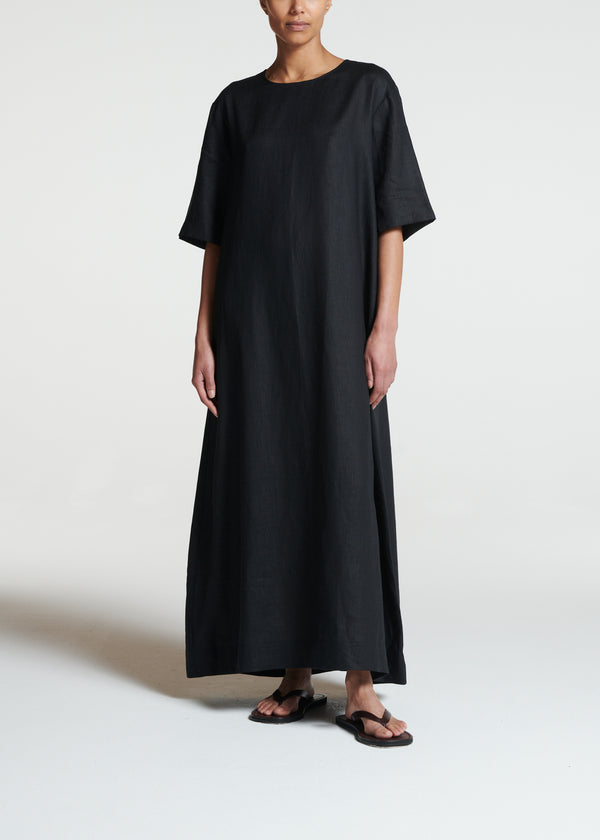 Asceno Mina Dress Black Linen