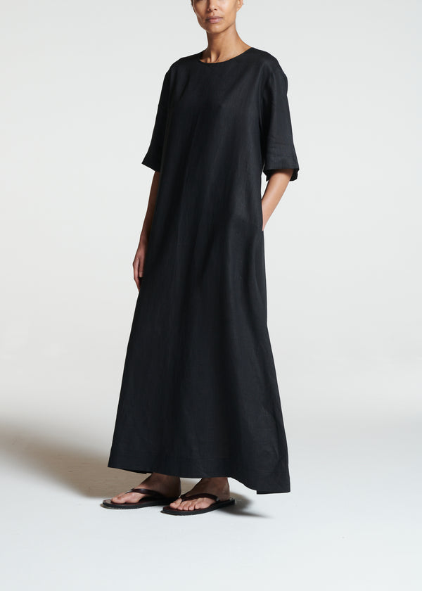 asceno Mina Dress Black Linen