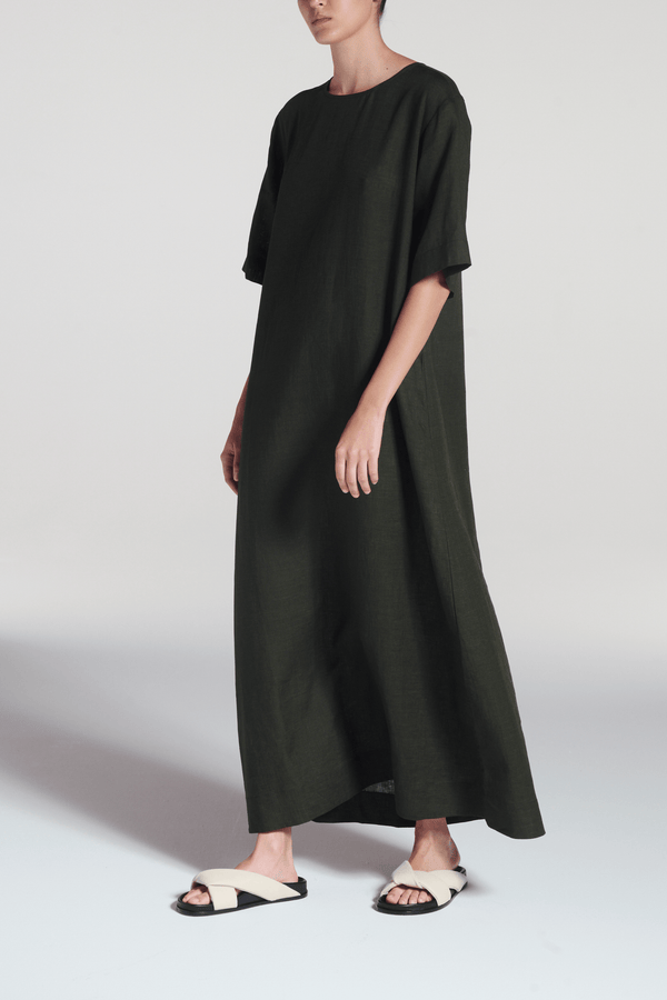 Asceno Mina Dress Sea Moss Green Linen