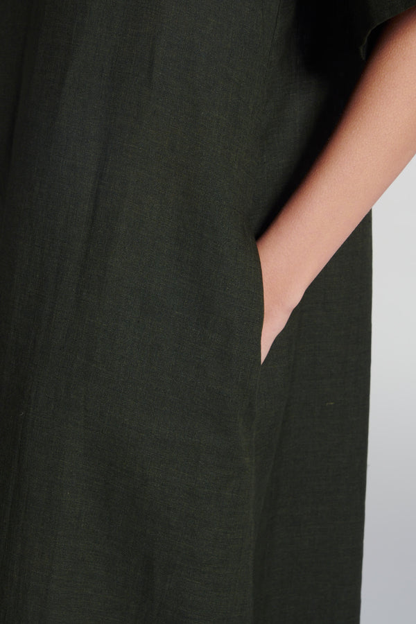 Asceno Mina Dress Sea Moss Green Linen