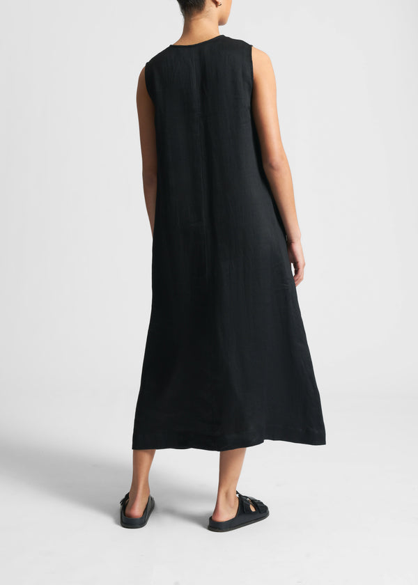 Asceno Nisha Dress Black Organic Linen