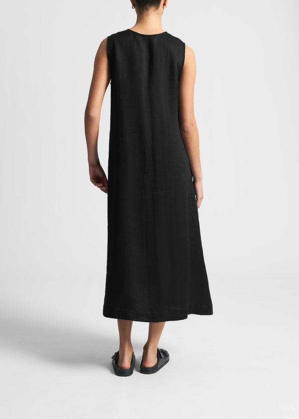 Asceno Nisha Dress Black Organic Linen