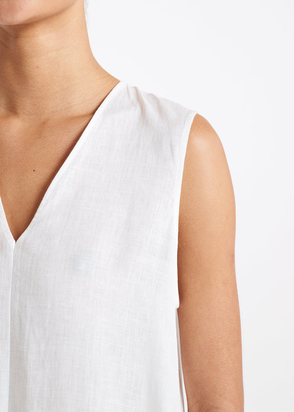 Asceno Nisha Dress Off White Heavy Linen