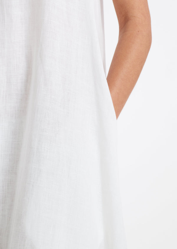 Asceno Nisha Dress Off White Heavy Linen