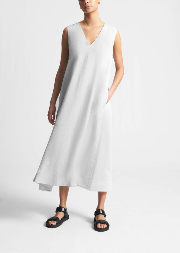Asceno Nisha Dress White Organic Linen