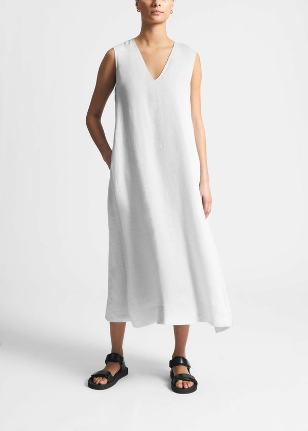 asceno Nisha Dress White Organic Linen