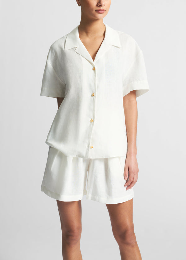 asceno Prague Shirt Lemon Organic Linen