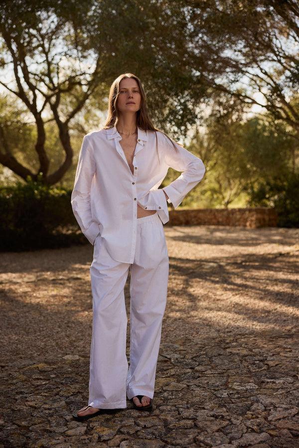 Asceno Rosa Trouser White Cotton