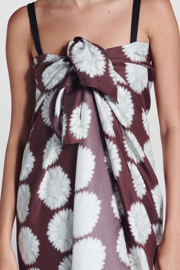 Asceno Sarong Sunflower Mahogany Silk Twill