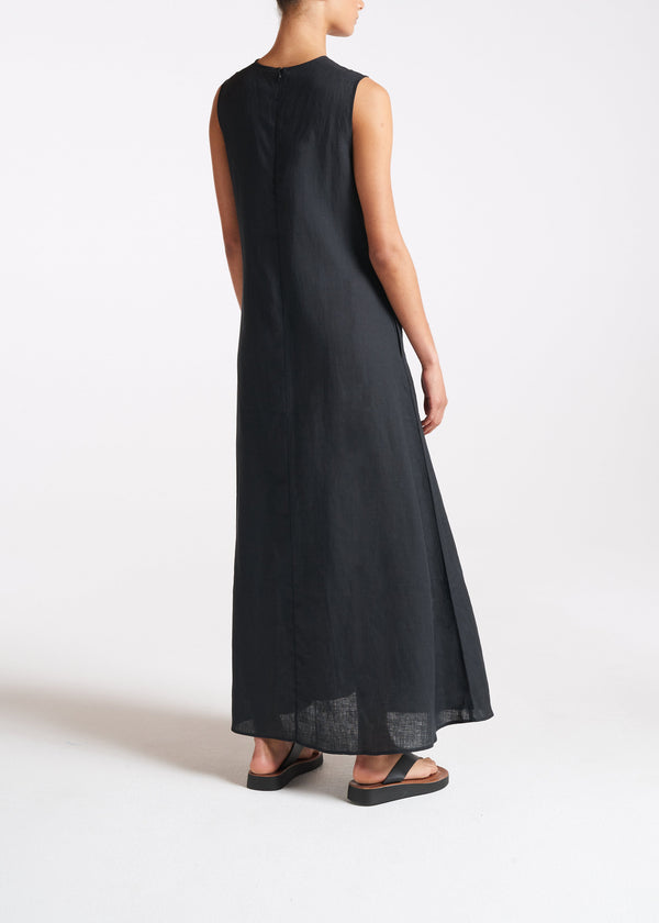 Asceno Tallin Maxi Dress Black Linen