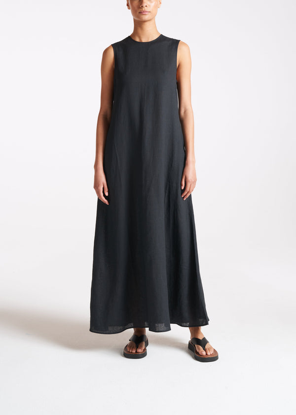 asceno Tallin Maxi Dress Black Linen
