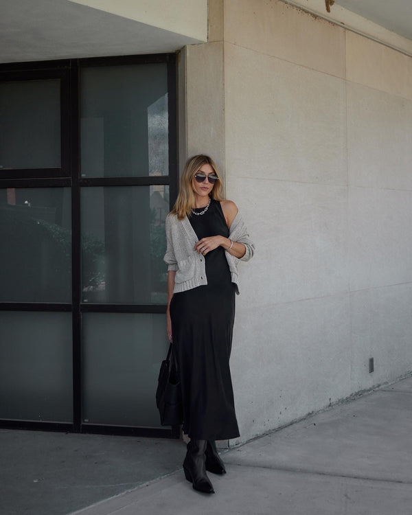 Asceno Valencia Slip Dress Black Silk