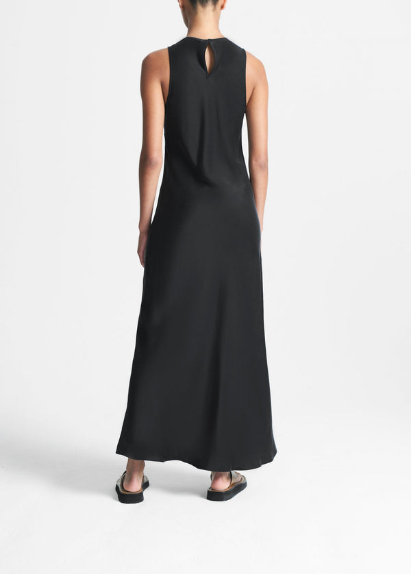 Asceno Valencia Slip Dress Black Silk