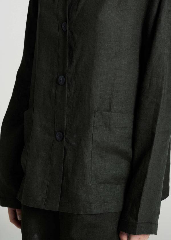 Asceno Valera Jacket Sea Moss Green Linen