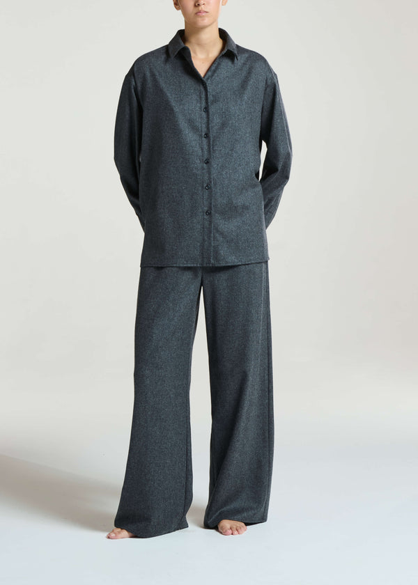 asceno Austin Trousers Charcoal Wool Cashmere Flannel
