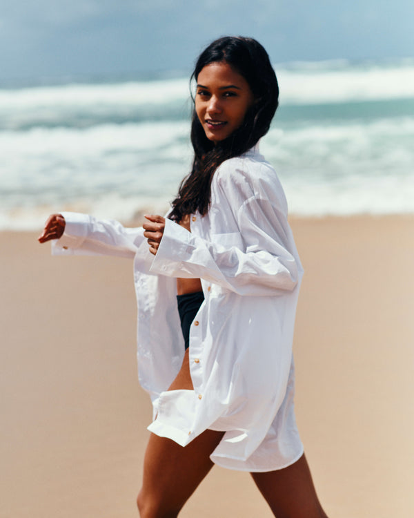 Asceno Formentera Oversized Shirt White Organic Linen