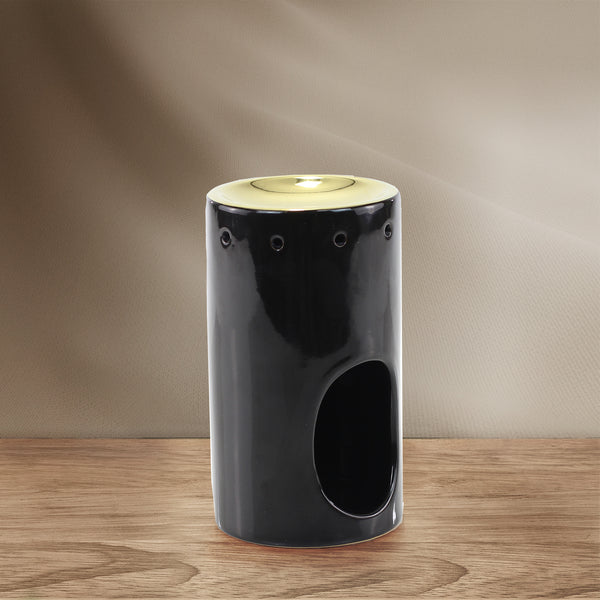 ashleigh & burwood Black & Gold Tower Oil Burner