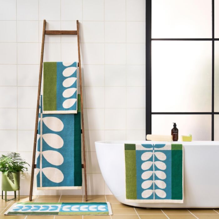 ashley wilde Orla Kiely Stem Check Willow Towels