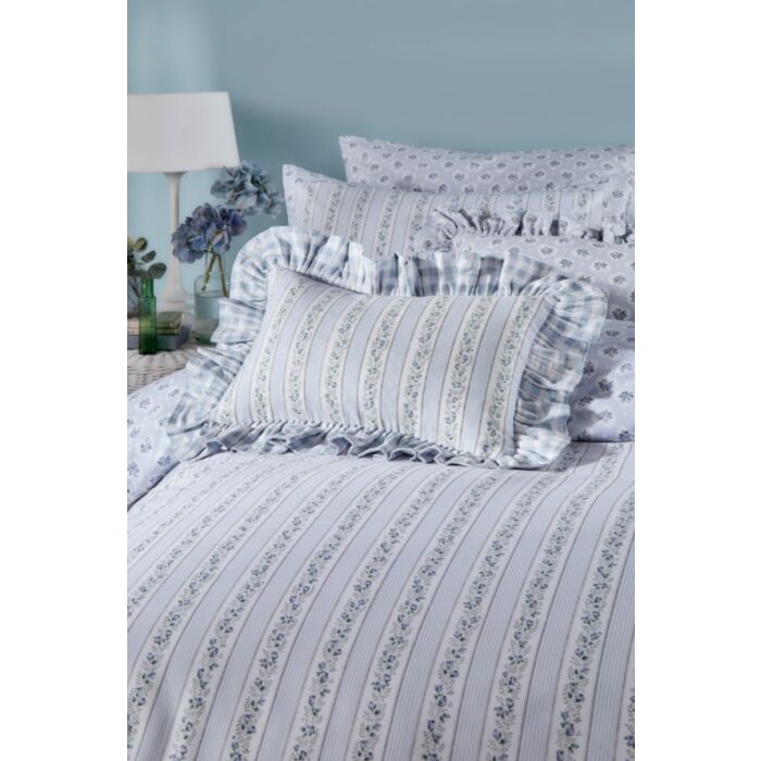 Ashley Wilde Cath Kidston Ticking Stripe Blue 30x50 Poly Cushion