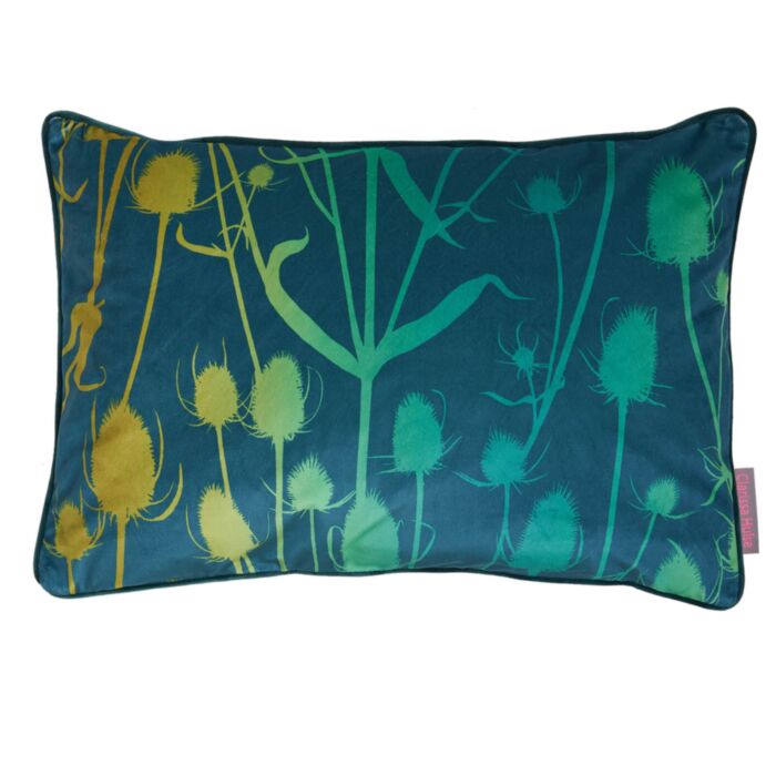 Ashley Wilde Clarissa Hulse Teasel Peacock 40x60cm Feather Cushion