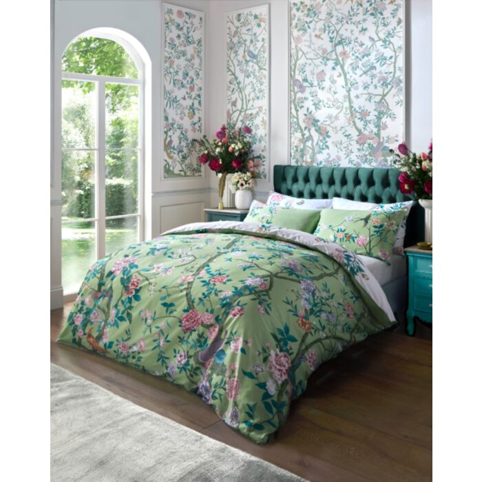 ashley wilde Graham & Brown Chinoiserie Garden Green Bedding