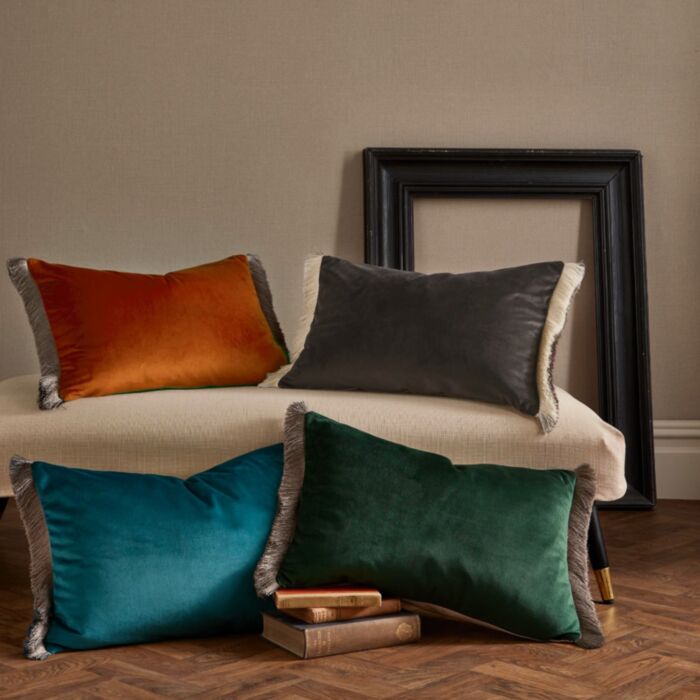 Ashley Wilde Graham & Brown Fringe Opulence Lush Jewel 40x60 Feather Cushion