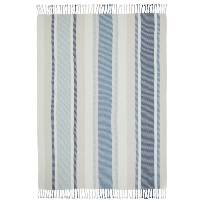 Ashley Wilde Laura Ashley Awning Stripe Seaspray Blue 150x200cm Throw