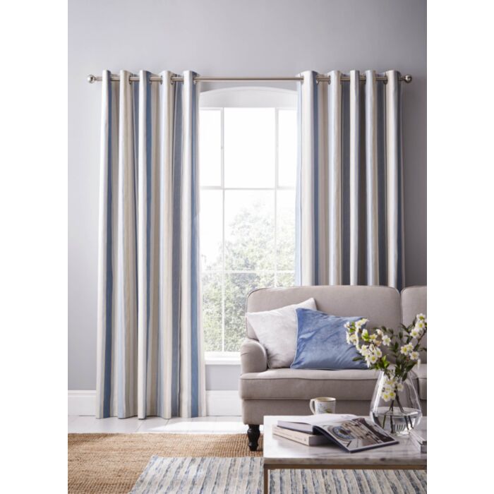 Ashley Wilde Laura Ashley Awning Stripe Seaspray Ready Made Curtains
