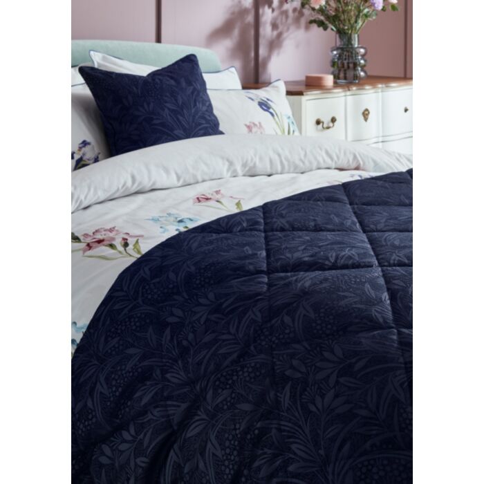 ashley wilde Laura Ashley Barley Embossed Midnight Navy 235x235cm Quilted Bedspread