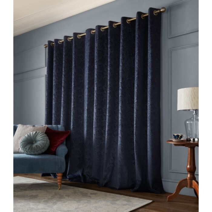 Ashley Wilde Laura Ashley Barley Embossed Midnight Ready Made Curtains