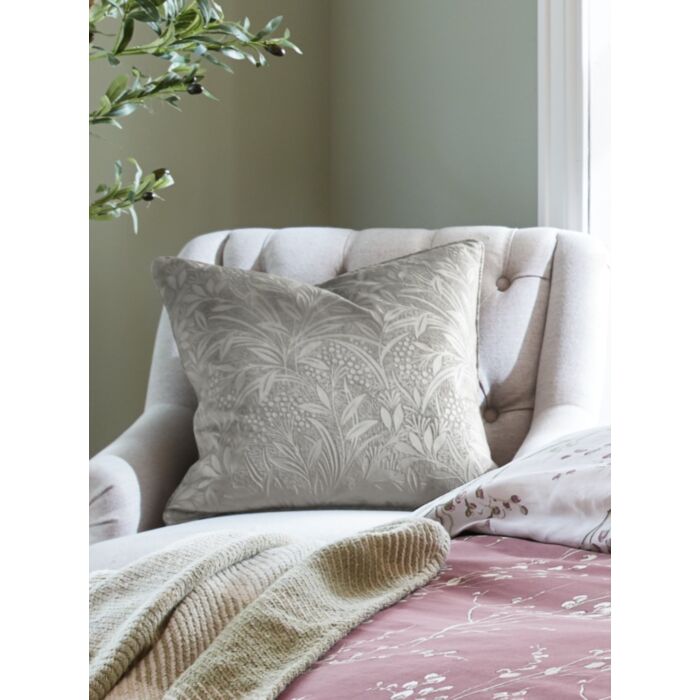 Ashley Wilde Laura Ashley Barley Embossed Steel Grey 50x50cm Microfibre Cushion