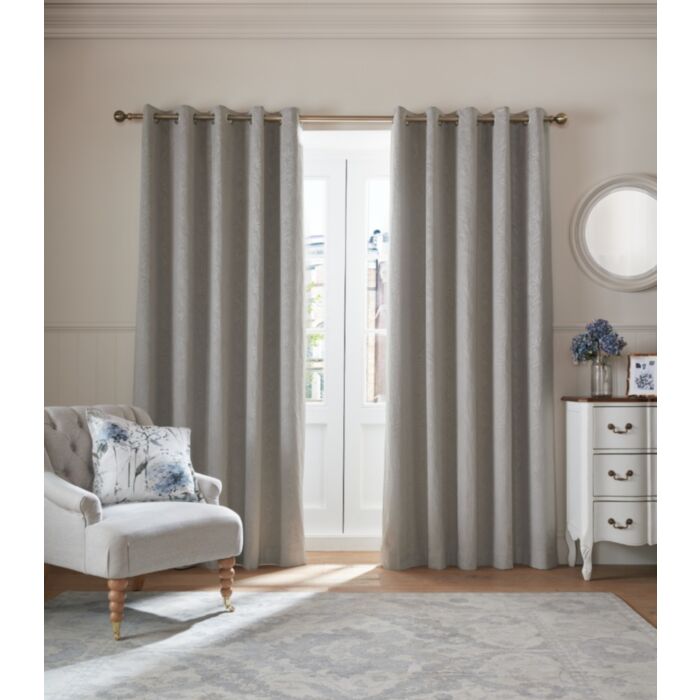 ashley wilde Laura Ashley Barley Embossed Steel Grey Ready Made Curtains