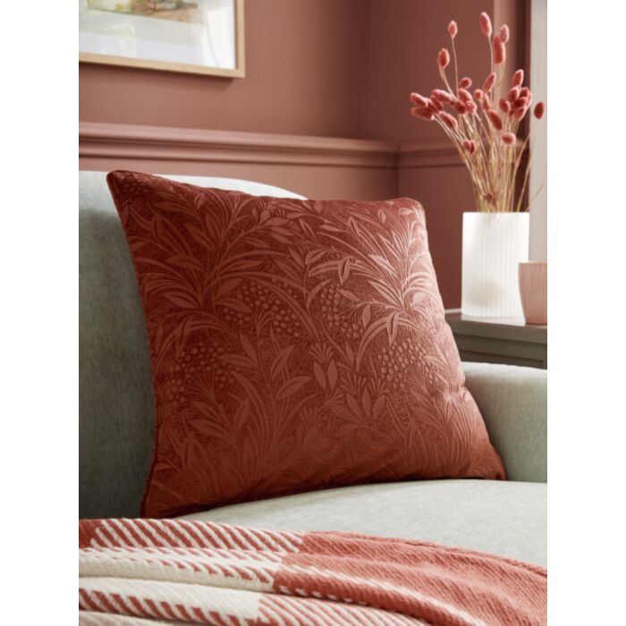 Ashley Wilde Laura Ashley Barley Embossed Terracotta 50x50cm Microfibre Cushion