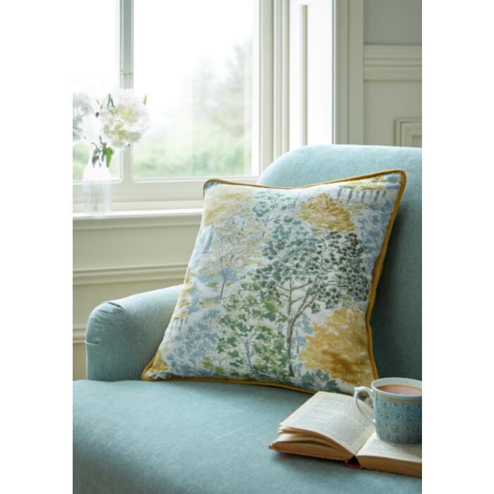 Ashley Wilde Laura Ashley Bernwood Ochre Yellow 45x45cm Microfibre Cushion