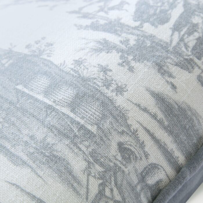 Ashley Wilde Laura Ashley Braysmith Toile Chambray Blue 45x45cm Microfibre Cushion