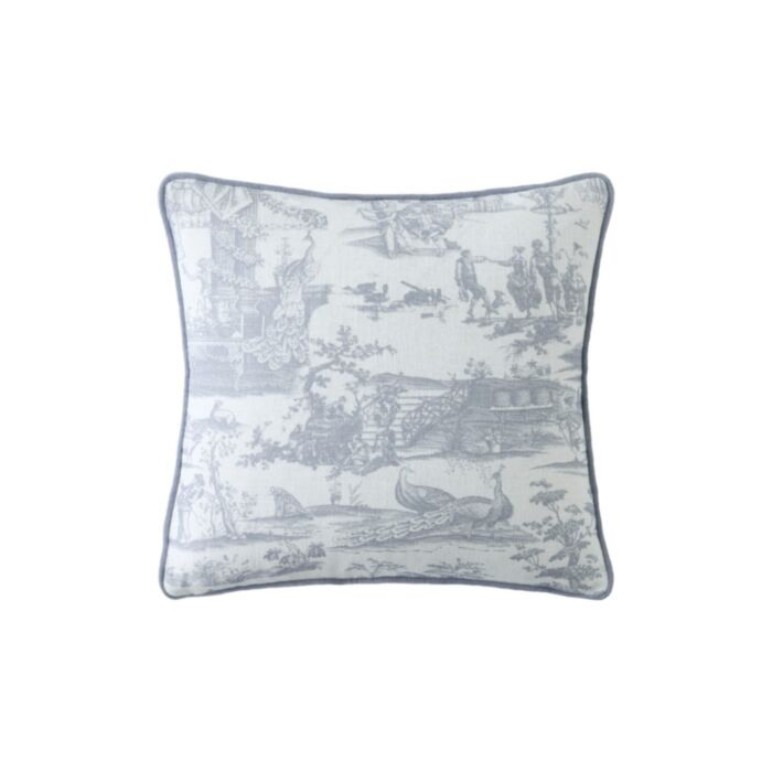 ashley wilde Laura Ashley Braysmith Toile Chambray Blue 45x45cm Microfibre Cushion