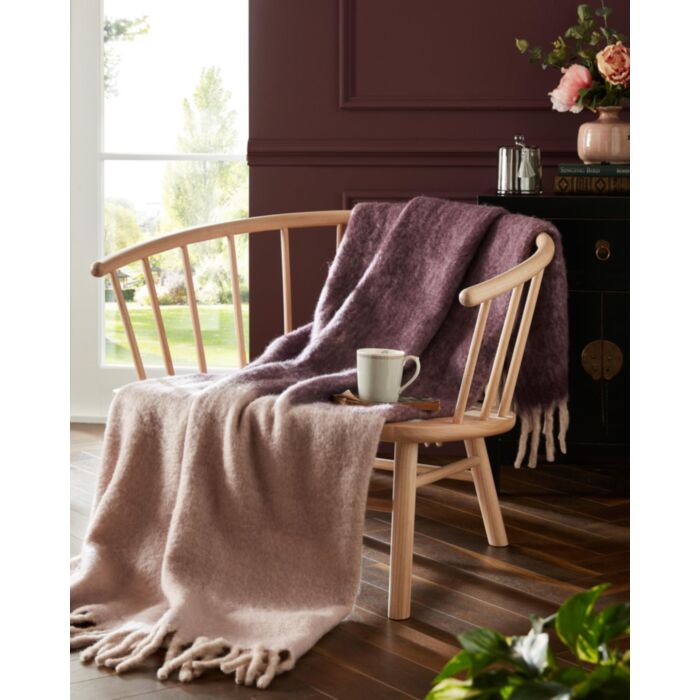 ashley wilde Laura Ashley Bronwen Blackberry Purple 130x170cm Throw