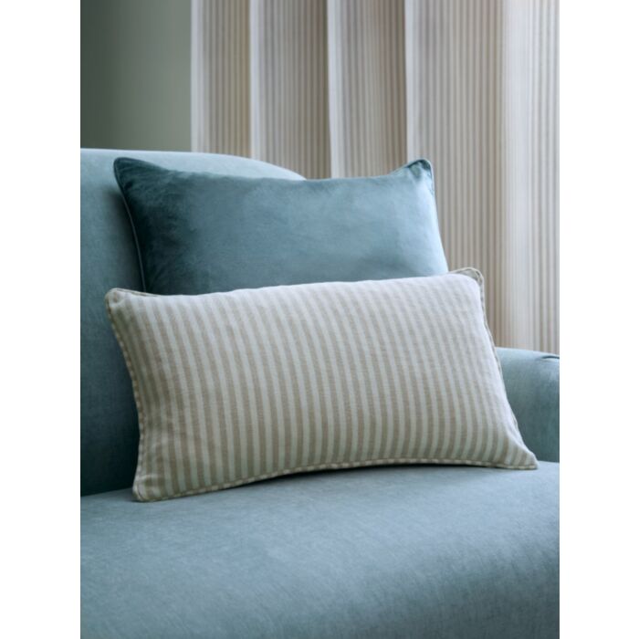 Ashley Wilde Laura Ashley Cornish Chenille Stripe Natural 30x50cm Microfibre Cushion