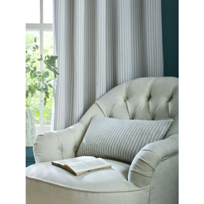 Ashley Wilde Laura Ashley Cornish Chenille Stripe Slate Blue 30x50cm Microfibre Cushion