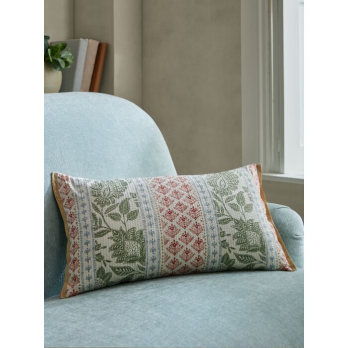 Ashley Wilde Laura Ashley Hedingham Stripe Hedgerow Green 30x50 Microfibre Cushion