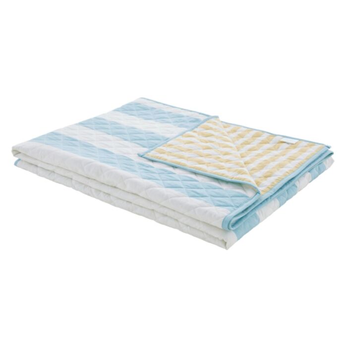 Ashley Wilde Laura Ashley Lille Stripe Seaspray Quilted Bedspread 235x235cm