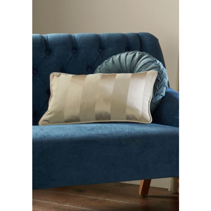 Ashley Wilde Laura Ashley Lille Stripe Truffle Natural 30x50cm Microfibre Cushion