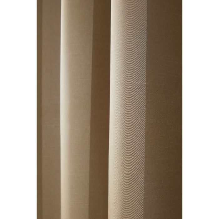 Ashley Wilde Laura Ashley Lille Stripe Truffle Natural Ready Made Curtains